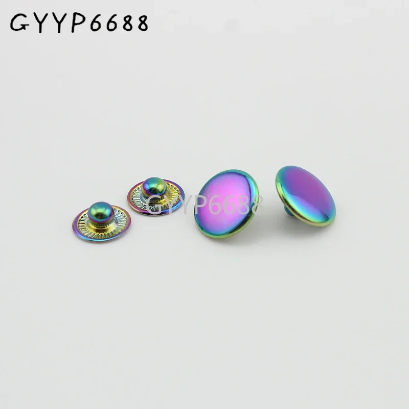 

10-30-100 sets 12mm Rainbow DIY Coat fastened button metal snap buttons Press Studs rivet for handbag crafts