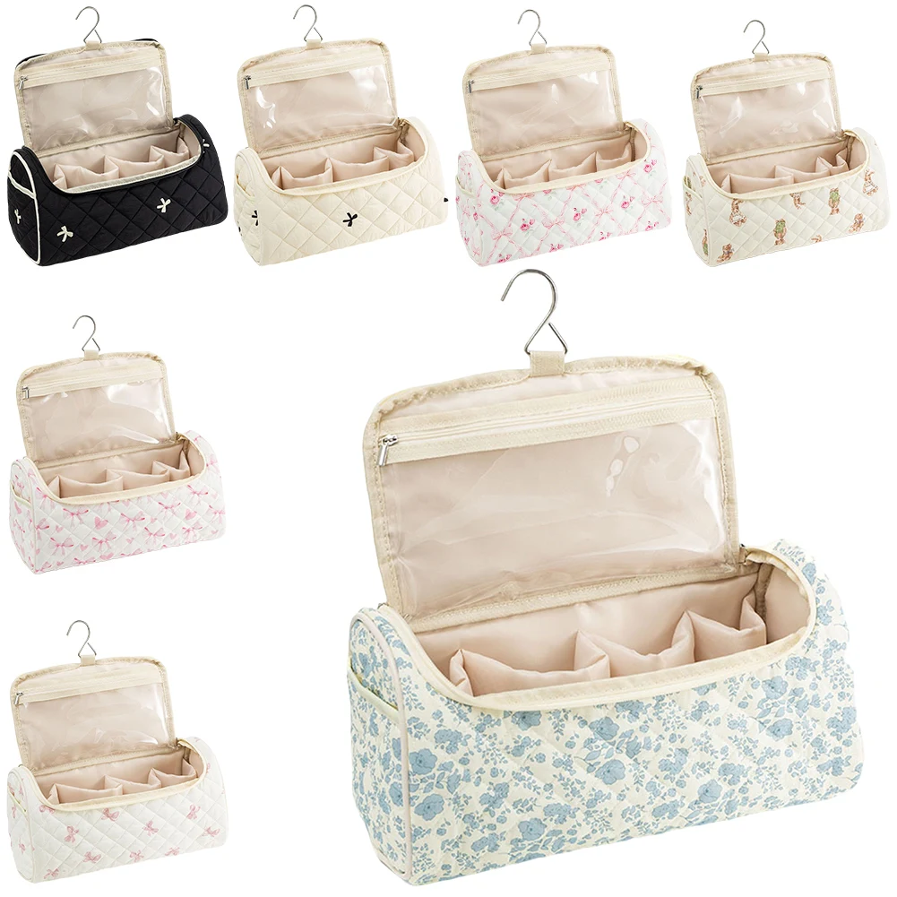 

Косметичка с цветочным принтом, большая вместительная сумка для хранения фена, органайзер для туалетных принадлежностей для женщин и девочек, для ежедневного использования