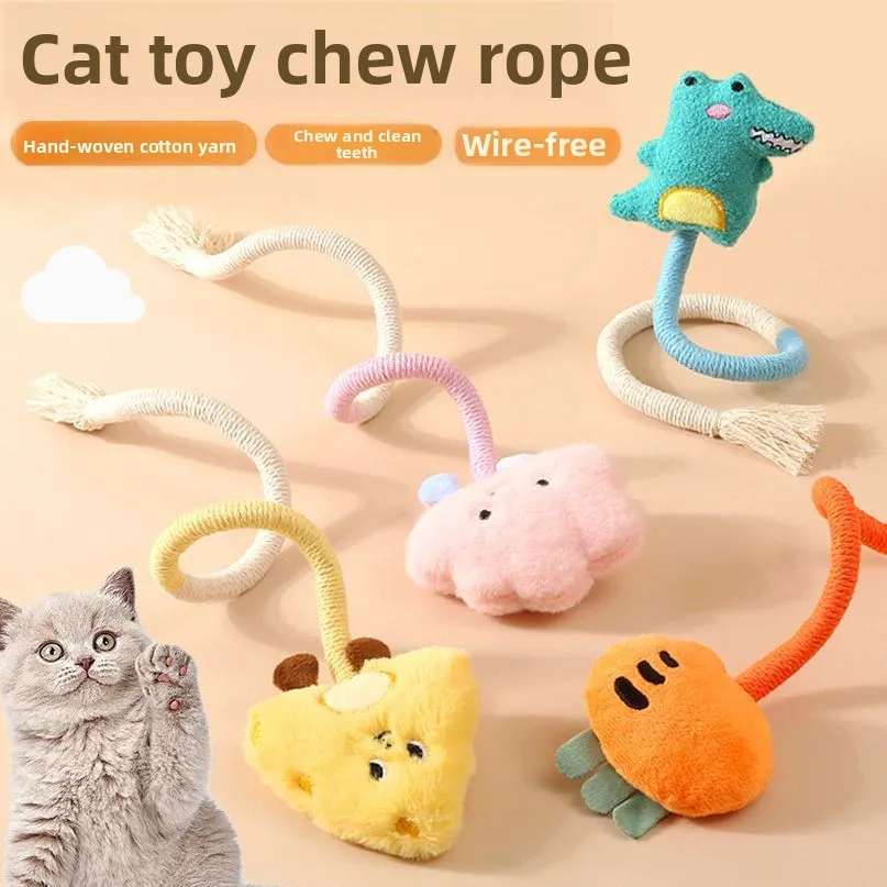 Mint Flavored Cat Toy Chew Rope Toy for Kittens Interactive Pet Supplies Self Entertaining Teeth Grinding Toy for Cats