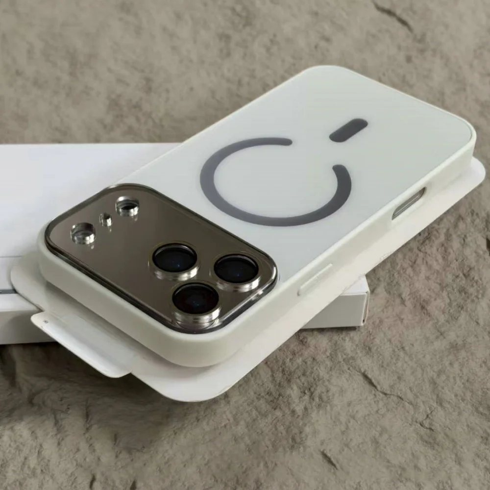 Luxury Crystal Large Lens Hard Case For iPhone 17 Air 16 15 14 13 12 Pro Max Plus Candy Armor Magnetic Wireless Charging Coque