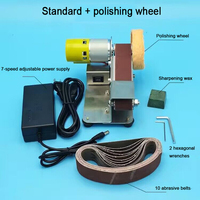 Polishing Wood Acrylic Electric Belt Sander 7 Speed Electric Sander DIY Sanding Polishing Grinding Machine With 10 Sand Belts