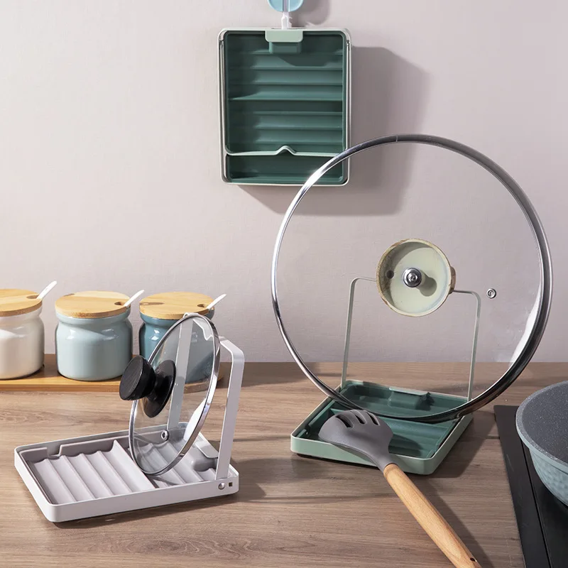 

Wall-mounted Pot Lid Storage Rack Kitchen Countertop Storage Rack Spoon Stand Tableware Storage Rack for Spoon Pot Lid Holder