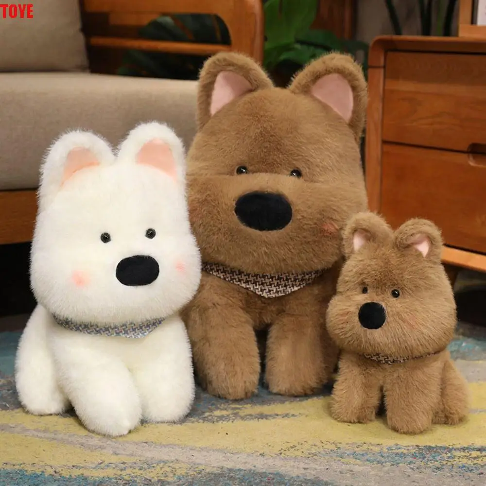 

Stuffed Animal Simulation Dog Plush Doll Cartoon Fluffy Cartoon Cute Dog Doll Big Ear Soft Stuffed Scarf Puppy Dog Boys Girls