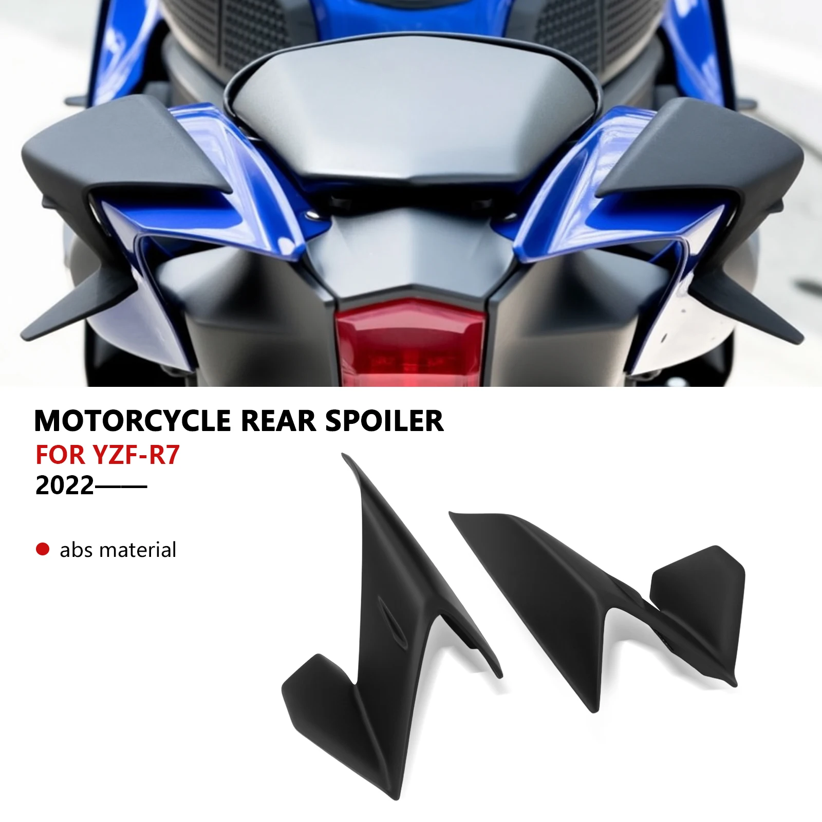 

Для YZF-R7 YZFR7 2022 2023 2024 2025 новые аксессуары для мотоциклов, прижимная сила, голый спойлер, обтекатель с фиксированным крылом, хвостовой дефлектор