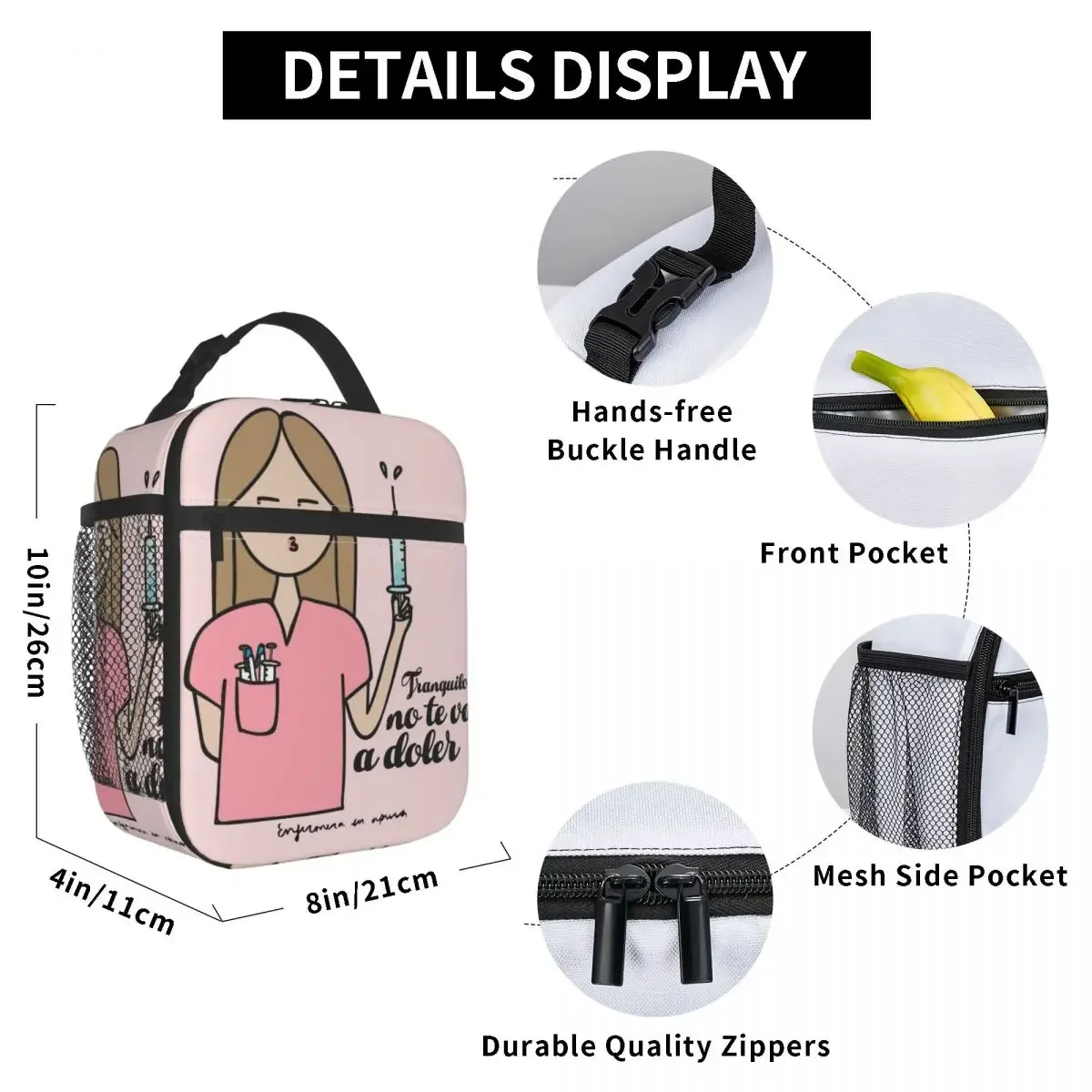 Insulated Lunch Bags Cooler Bag Lunch Container Enfermera En Apuros Doctor Nurse Medical Lunch Box Tote Food Handbags Picnic