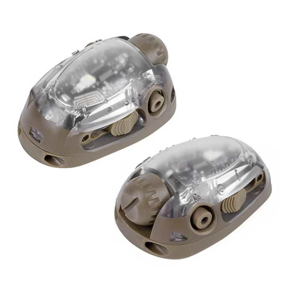 خوذة تكتيكية مصباح إشارة قابل للتعديل أحمر/أخضر/أزرق/أبيض/وضع الأشعة تحت الحمراء للصيد في الهواء الطلق والتخييم مصباح ليد جيب Airsoft خوذة والعتاد