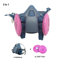Silicone Respirator Gas Mask 7502 With 2097 Filter Goggles Set For Dust Spray Painting Formaldehyde Welding Grinding carpentry