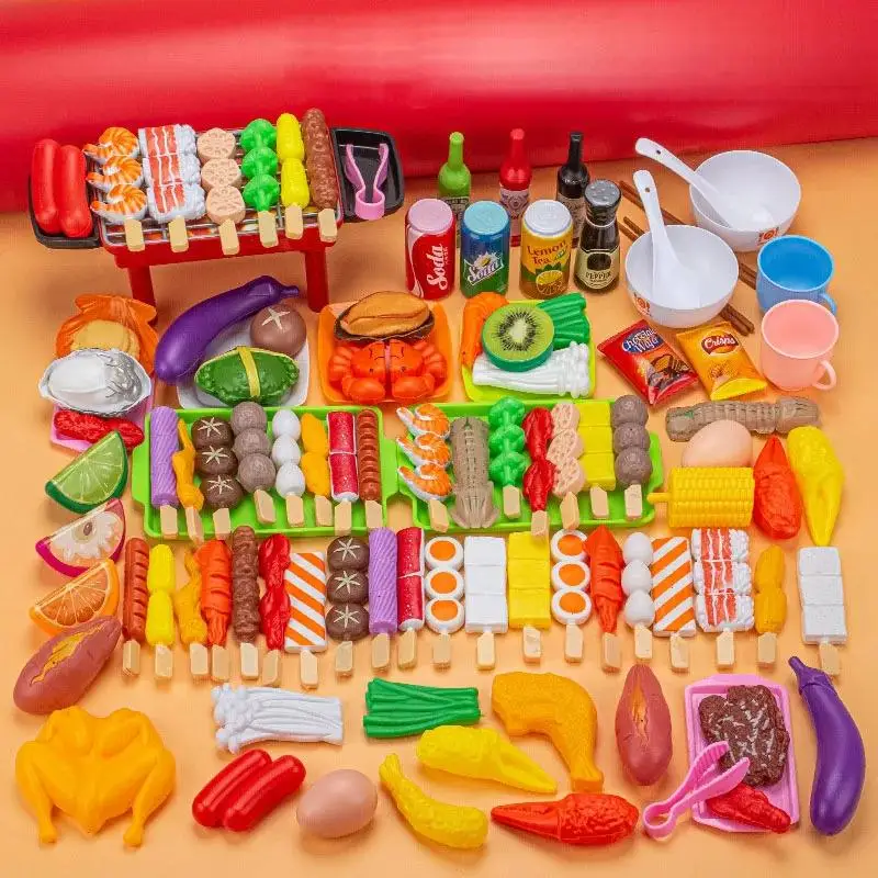 1 ensemble de simulation de nourriture Cosplay, cadeau éducatif pour bébé, jouets de cuisine pour enfants, ustensiles de cuisine pour barbecue, jouets de cuisine