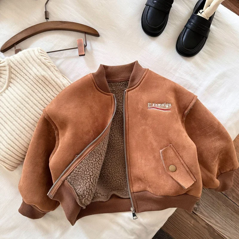 

Cool Boys Overcoat Autumn Winter Korean Style Children Warm Thicken Jacket Coats For Kids Casual Outerwear Baseball Jacket