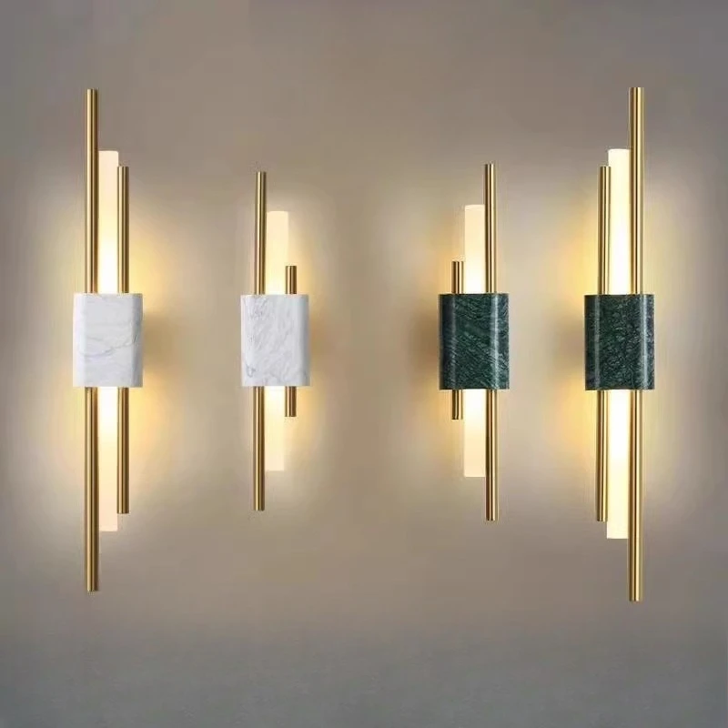 Postmodern Wall Lamp Sconce Bed Head High-end Sense Entryway Bedroom Hallway Marble Ambiance Lighting Living Room Led Wall Light