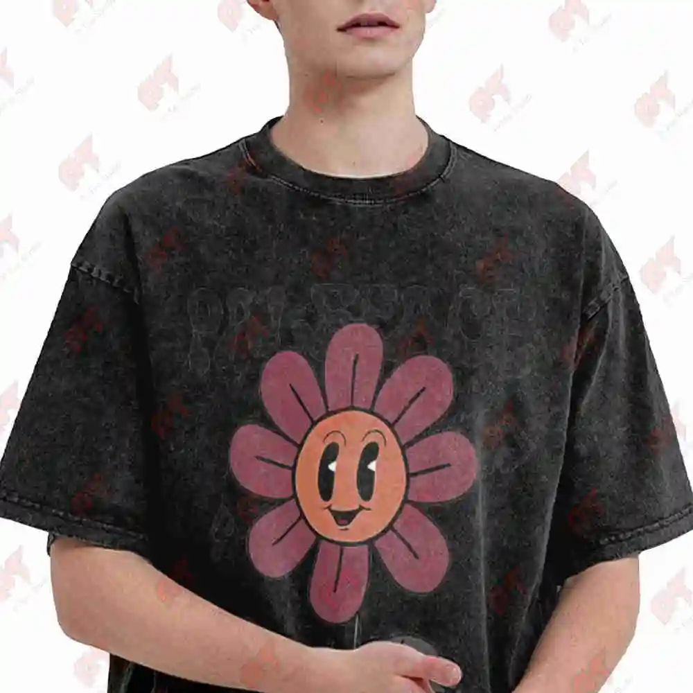 Paleface Swiss Flower Vintage Washed Tee Pure Cotton T-Shirt