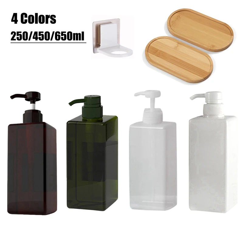 

250/450/650ml Square Empty Foaming Soap Dispenser Bathroom Shampoo Shower Gel Bottles Refillable Lotion Liquid Storage Container