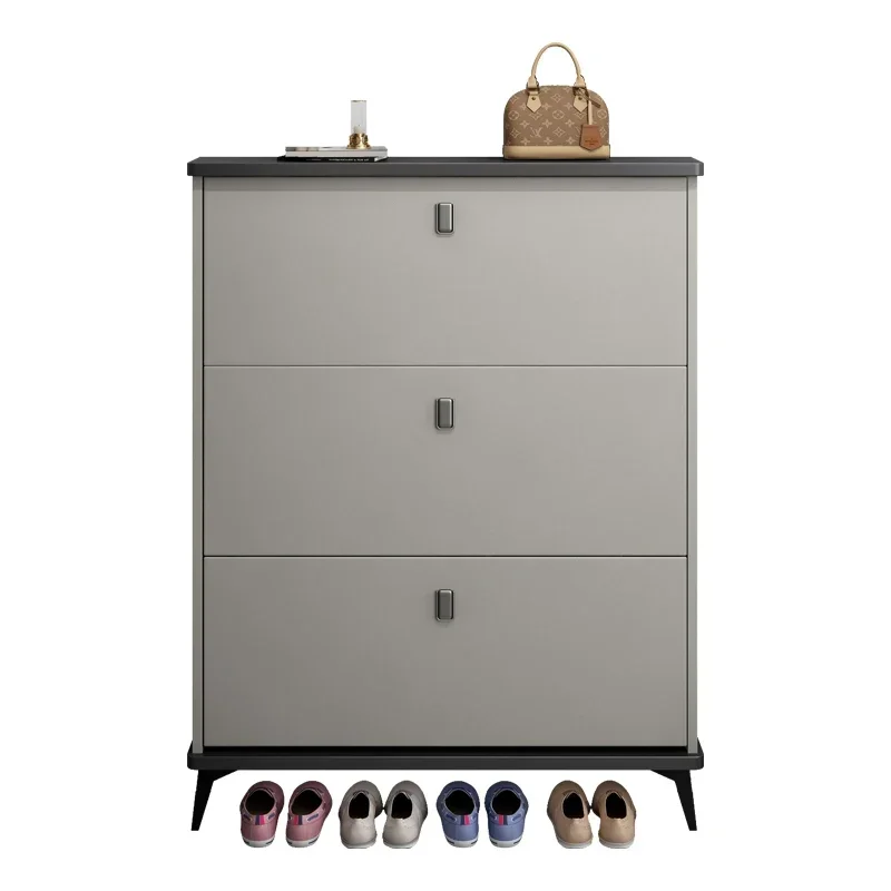 Italian-style ultra-thin shoe cabinets-Household door-tipping porch cabinets are integrated with artifacts to save narrow