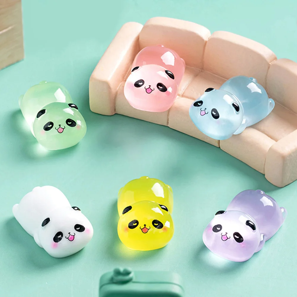 

12Pcs Cute Figurines with Glow Effect Adorable Small Animal Ornament for Bookshelf Dashboard Garden Micro Scene