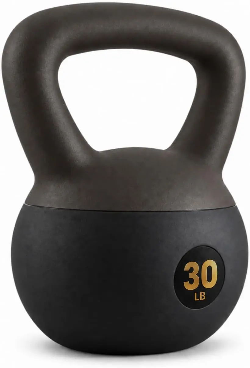 Fitvids Soft Kettlebells - Sea and Iron Sand Filled Weights for Women and Men - Color Coded Soft Vinyl Kettlebells,  30 Pounds