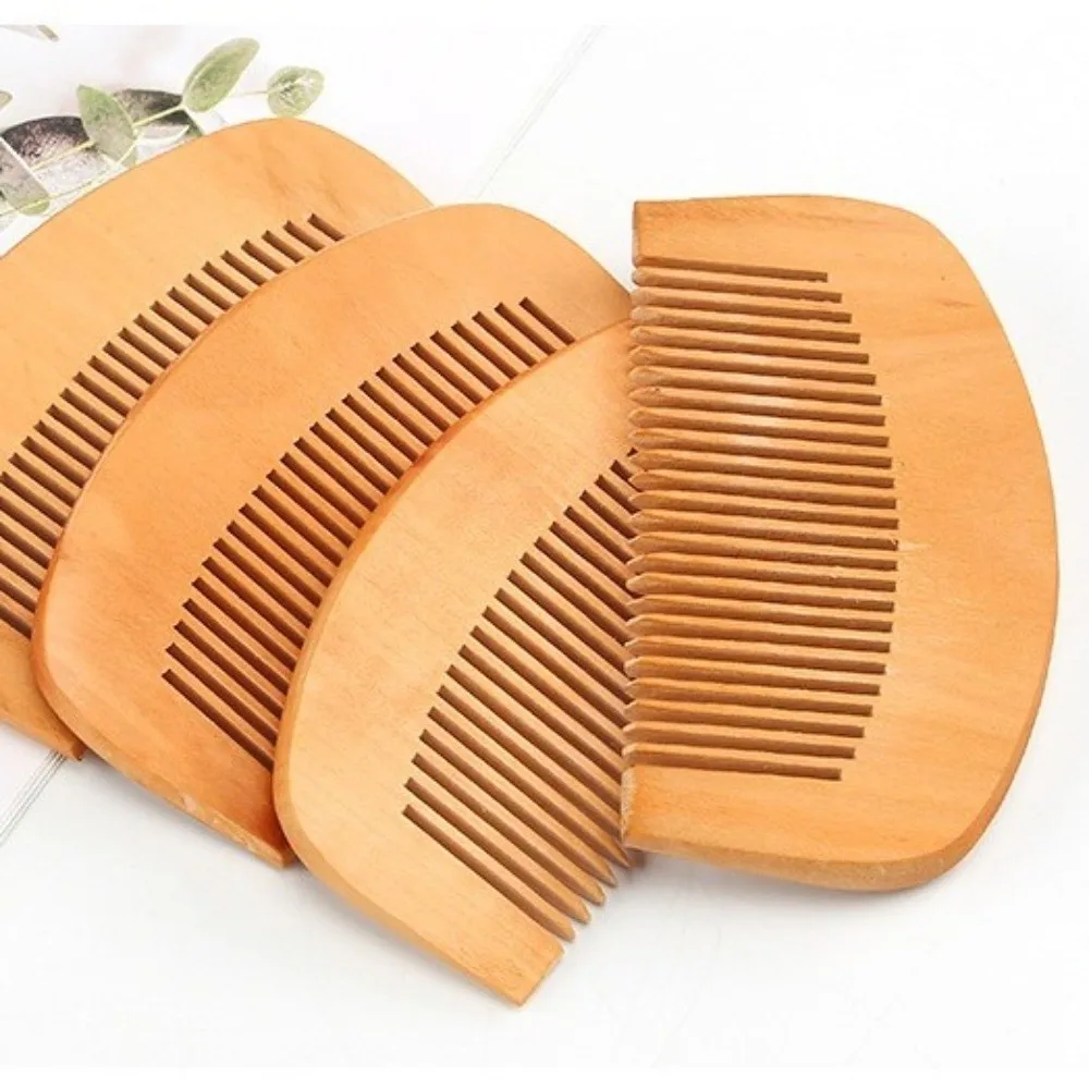Wood Labor Wooden Comb Head Massager Anti-Static Peach Wood Comb Promote Blood Circulation Peach Wood Wood Comb Hair Styling