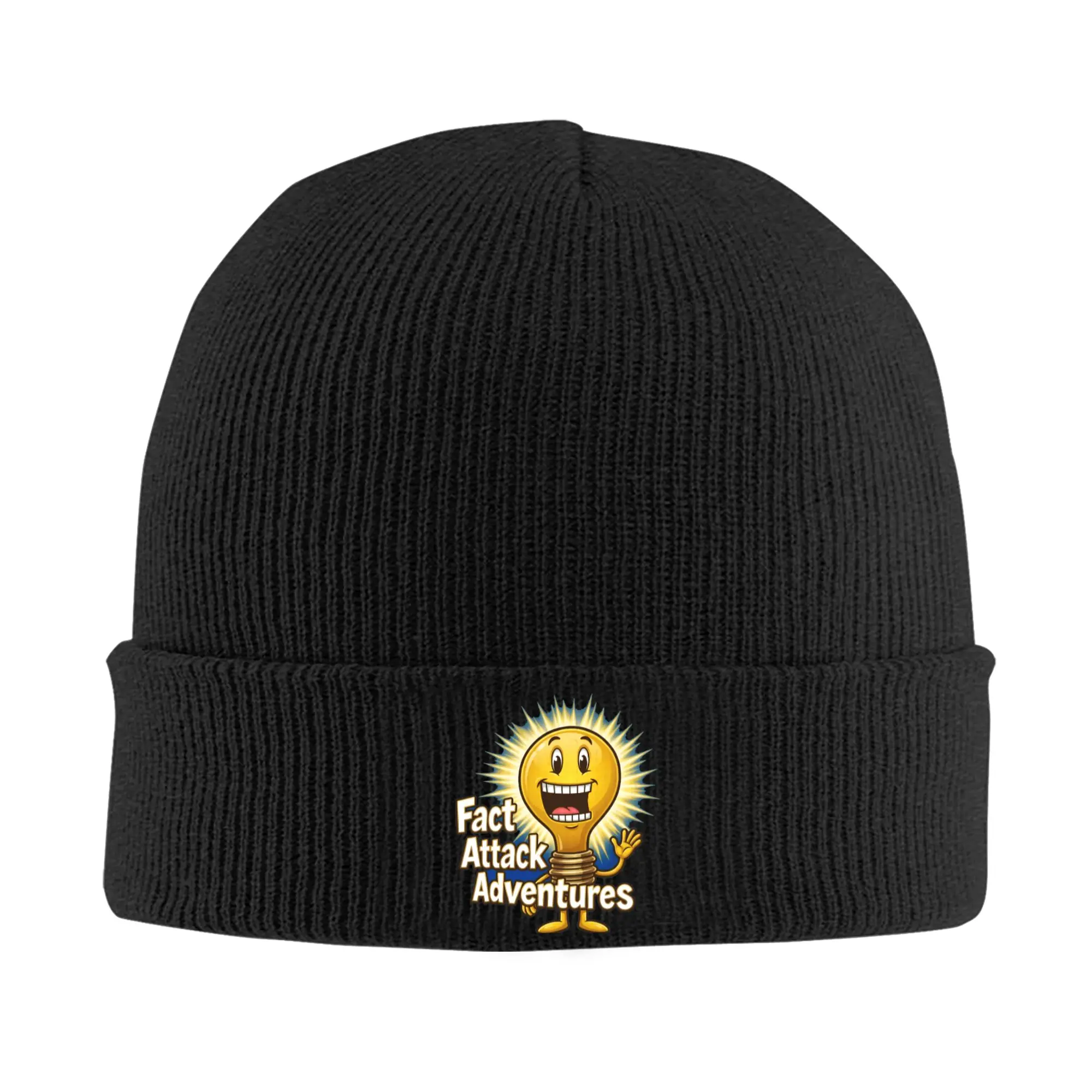 Fact Attack Adventures Lighty Knitted Caps for Women Men Beanie Winter Hats Acrylic  Crochet Melon Cap