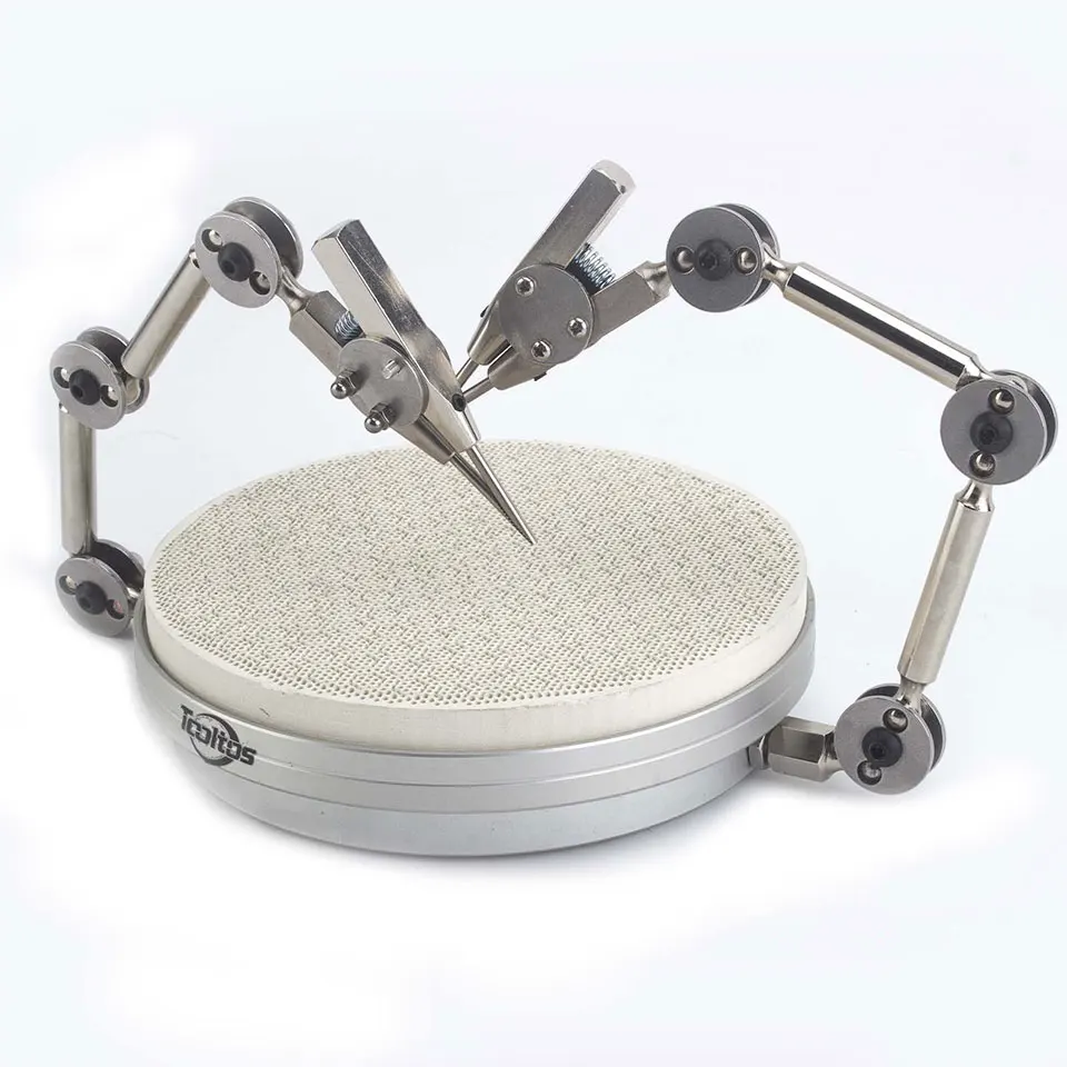 Adjustable Welding Stand with Dual Flexible Arms and Anti-Slip Base for Precision Electronics Repair, Jewelry Crafting