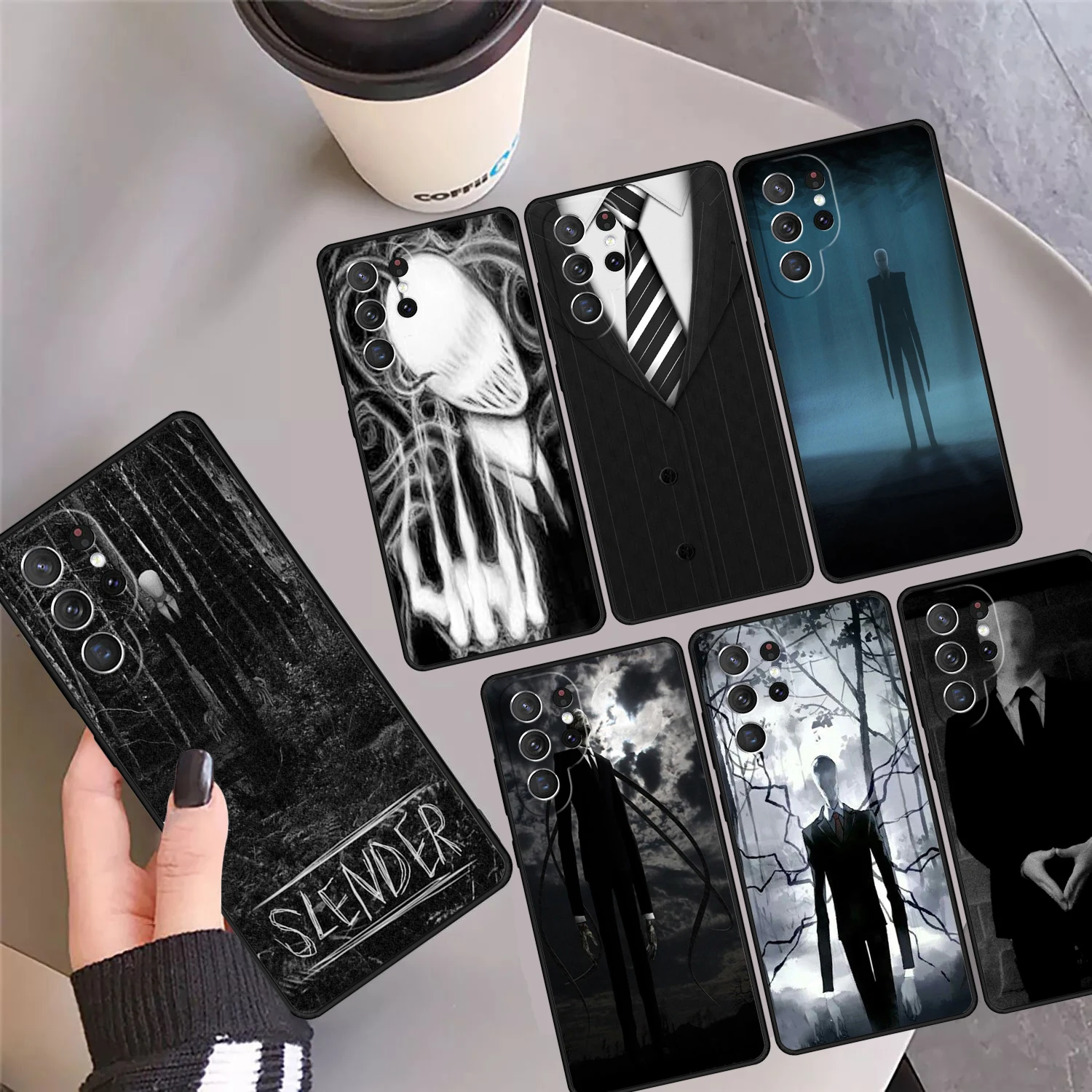 Чехол Slenderman для телефона Samsung Galaxy S24 Ultra 23 S22 Plus S21 FE S20 S8 S9 S10 Note 10 Pro 20