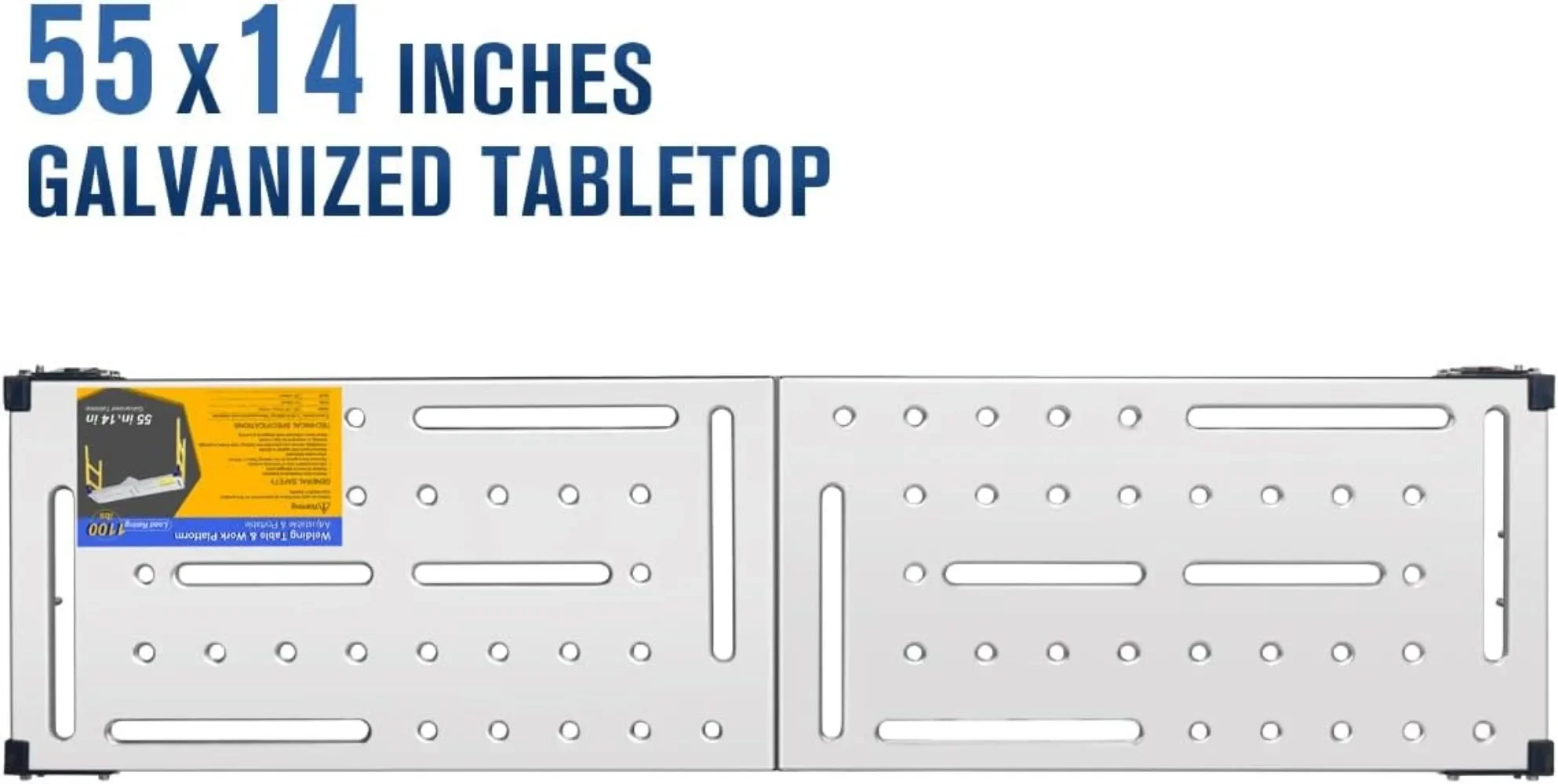 Plataforma de trabalho portátil versátil de aço e mesa de soldagem com rodízios Mesa galvanizada de 55 x 14 polegadas 1100 libras. Capacidade de carga