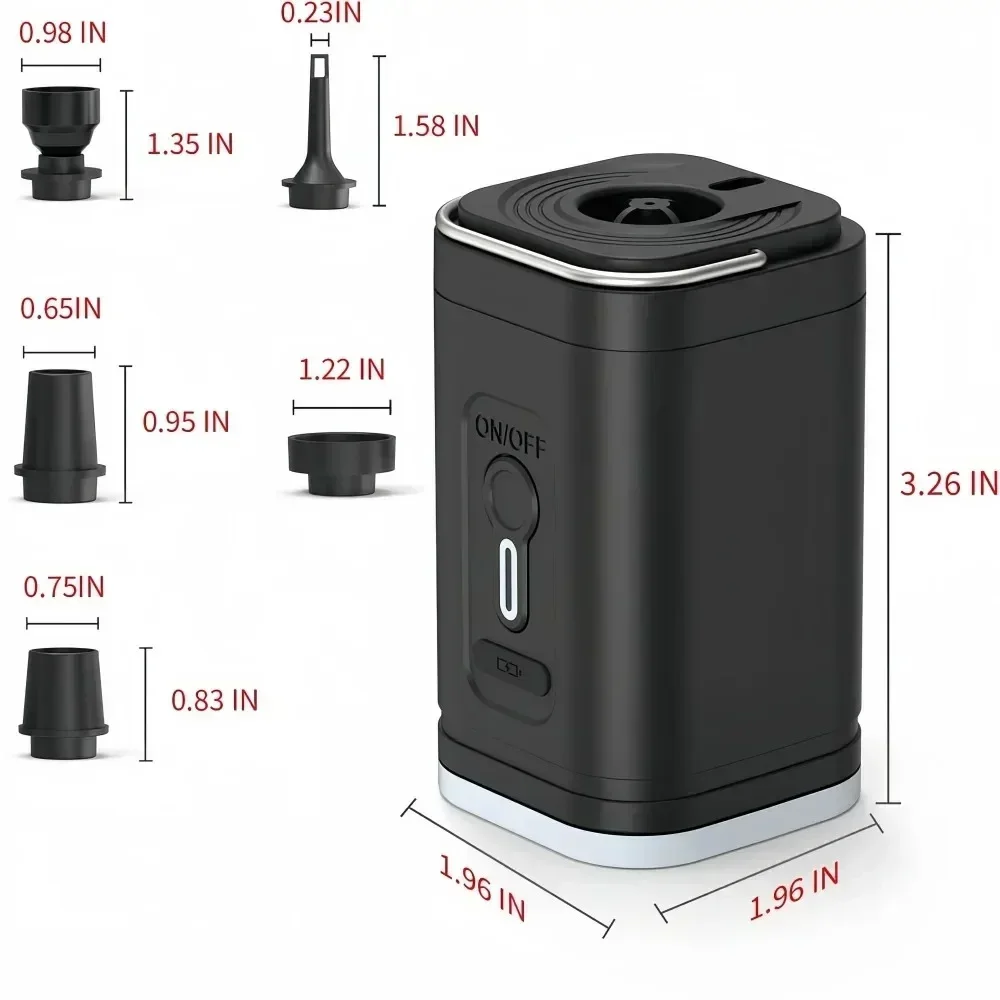 Mini *Portable* Air Pump 1200mAh USB Rechargeable Wireless Inflator Deflator for Camping Mattress Pool Float Boat Fast Inflation