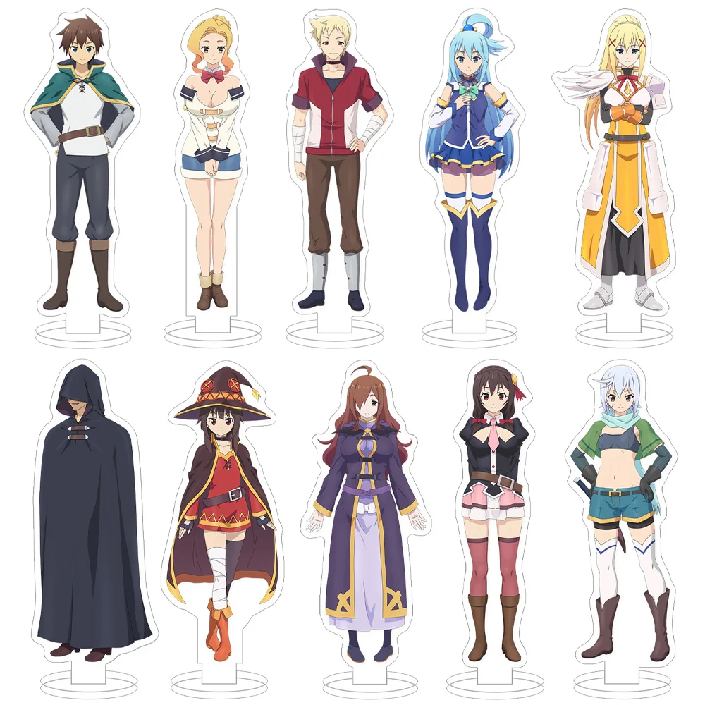 Kono Subarashii Sekai Ni Shukufuku wo Erika Cielo Lia Melissa Ran Darkness Megumin Aqua Kazuma Satou Акриловая подставка Аниме Фигурка Kono Subarashii Sekai Ni Shukufuku wo Erika Cielo Lia Melissa Ran Darkness Megumin Aqua Kazuma Satou Акриловая подставка Аниме Фигурка