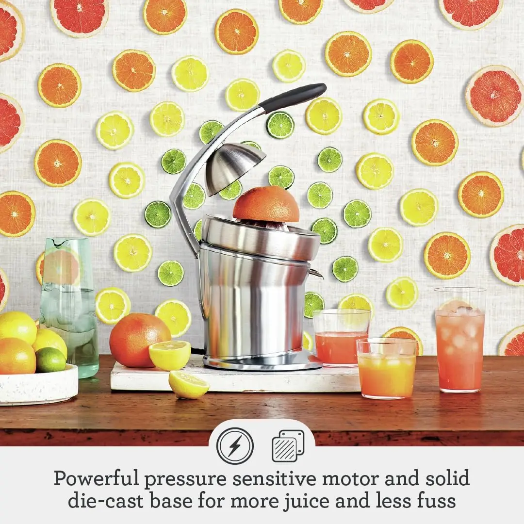 800CPXL Citrus Press Pro, Motorized Die Cast Stainless Steel, 1, Brushed Stainless