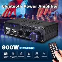 AirAux AS-22 900W Mini Hi-Fi Digital bluetooth Wireless Power Amplifier Car Home Audio Amp Subwoofer Speakers FM AUX MP3