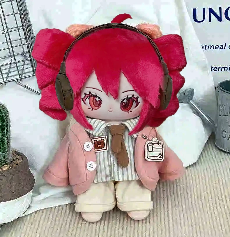 UTAU Kasane Teto 20CM Cotton Doll Kawaii Vtuber Attribute Plush Dress-up Puppet Figure for Children Kids Birthday Christmas Gift