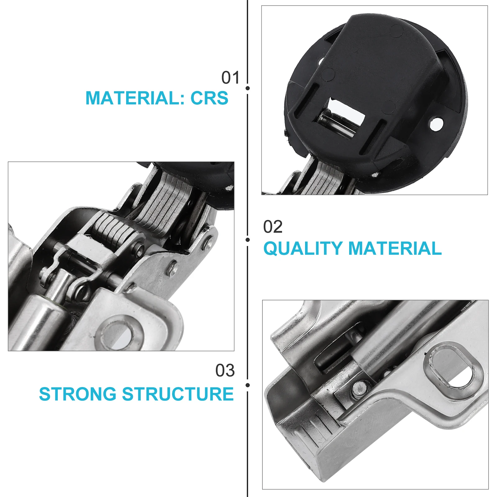 

2pcs Hydraulic Glass Heavy Duty Silent Cabinet Hinges Thickened Hidden Adjustable Durable Rustproof Hinges For Glass Wine