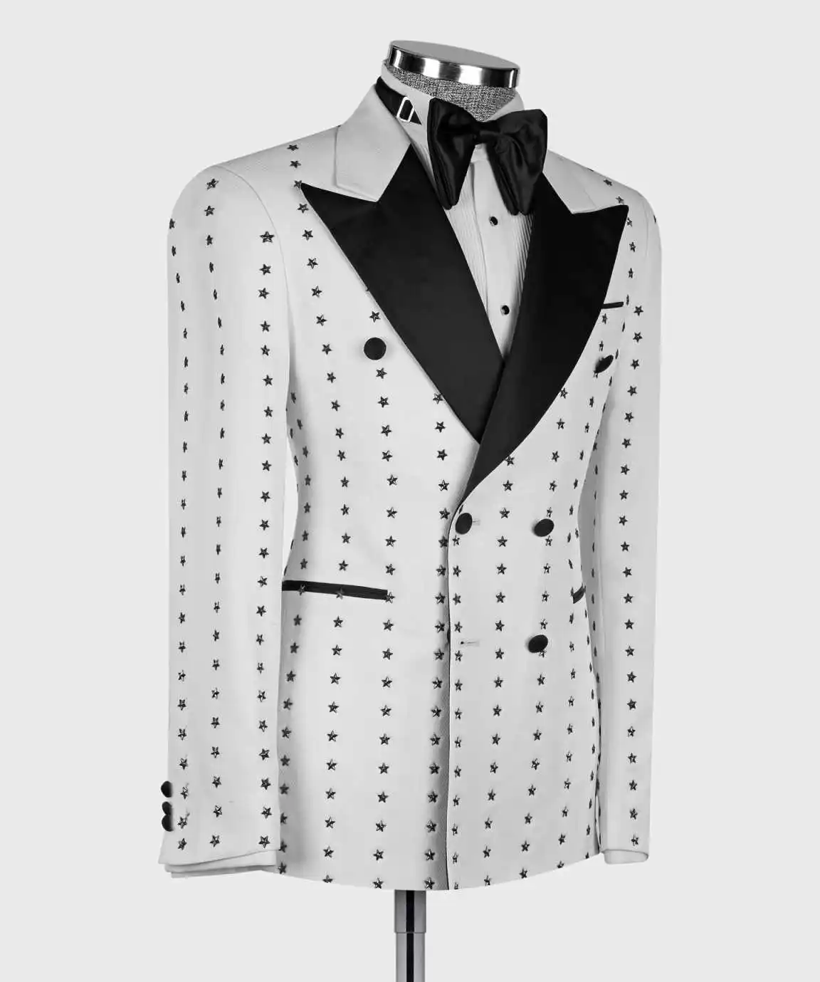 Costumes de mariage pour hommes, sur mesure, à la mode, pour marié, 2 pièces, rayures étoiles, Occasions formelles d'affaires, fête, chanteur, personnalisé, nouvelle collection