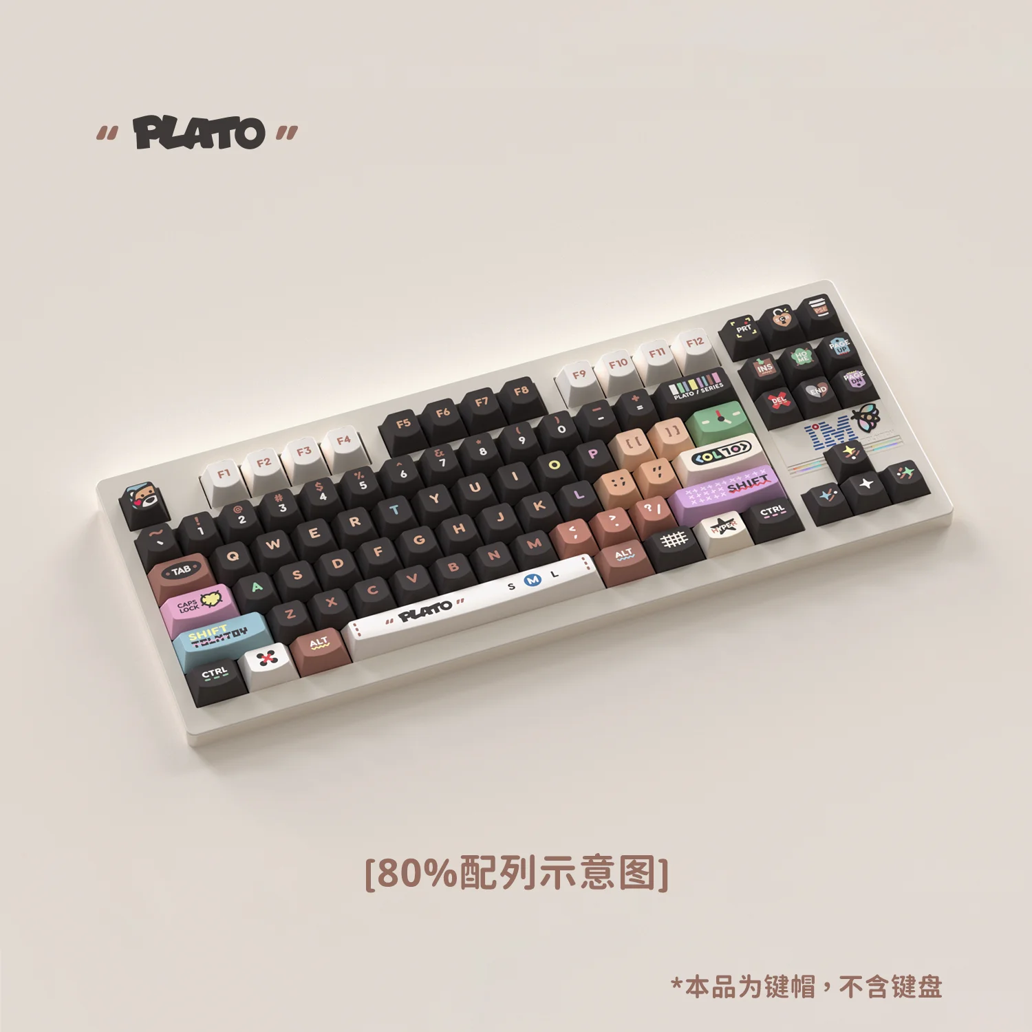 Custom FingerCraft PLATO Extra Smile Profile PBT Five Side Sublimation 158 Key Set for Nightmare EV63 Magi 60 Magnetic Keyboard