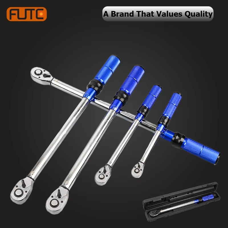 FUTE Bidirectional Ratchet Preset Adjustable Torque Wrench Non-slip Handle 1/2-3/8 Socket Professional Bicycle Automotive Tool