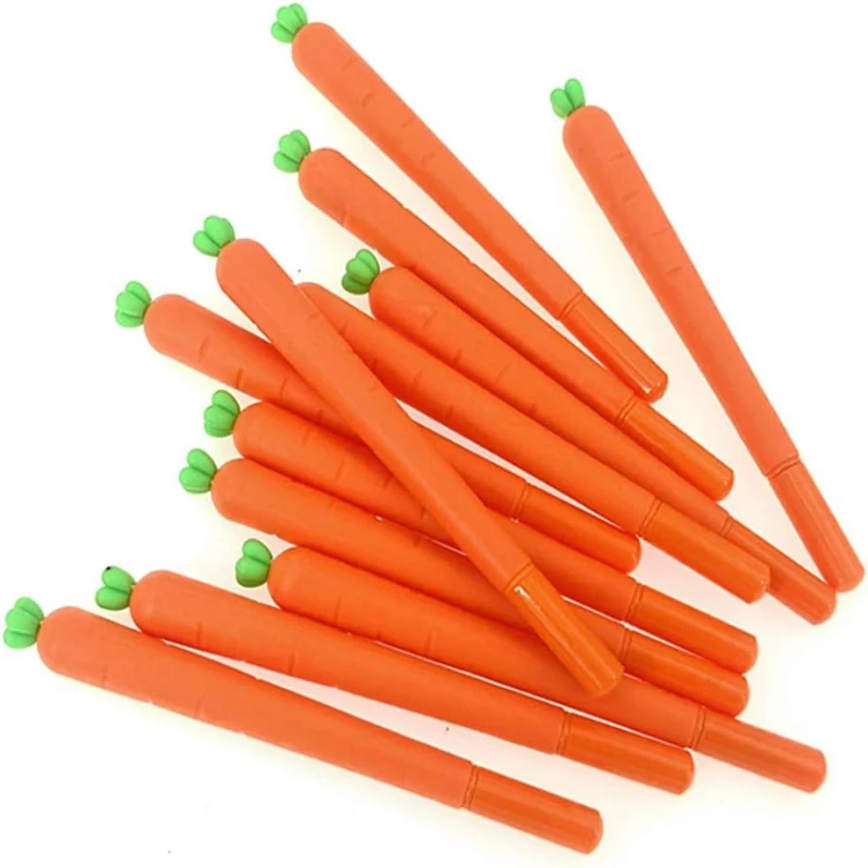 1 Pcs Creative Carrot Shape Gel Pen, Cute Soft Silicone RollerBall Pen Silicone Carrot Neutral Pen, For Office School Supplies