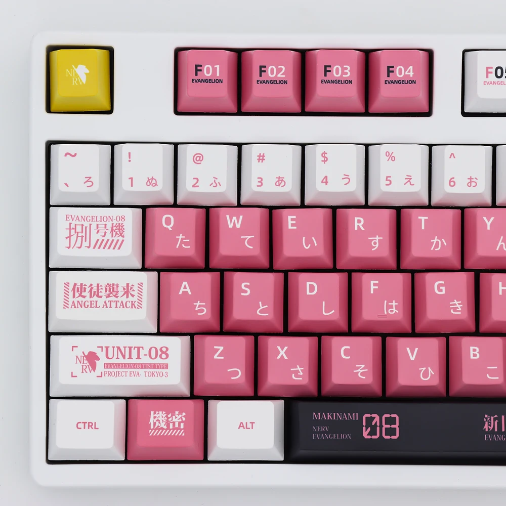 134 Keys/set EVA 08 Theme Keycaps PBT DYE SUB Key Caps For MX Switch Mechanical Keyboard Cherry XDA Profile Keycap