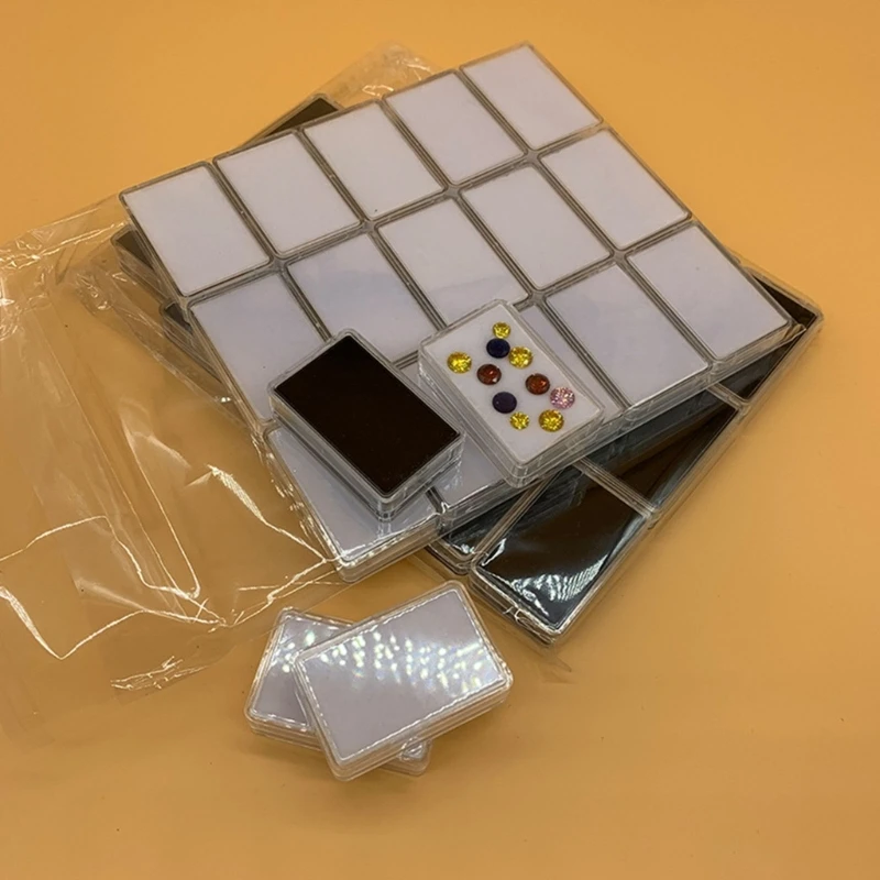 

H7EB 18pcs Sturdy Acrylic Jewelry Organizers Boxes Clear Display Containers