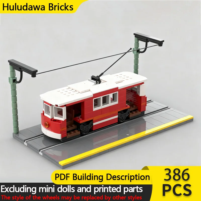 

Модель городской автомобиль MOC, строительные кирпичи, классический красный электрический локомотив, модульная технология, детские праздничные подарки, сборные игрушки, костюм