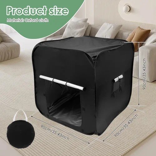 Imagen 2 del producto Tienda sensorial para niños, tienda emergente portátil para interiores, casa de juegos para bebés de princesa, tienda plegable negra, calmante sensorial