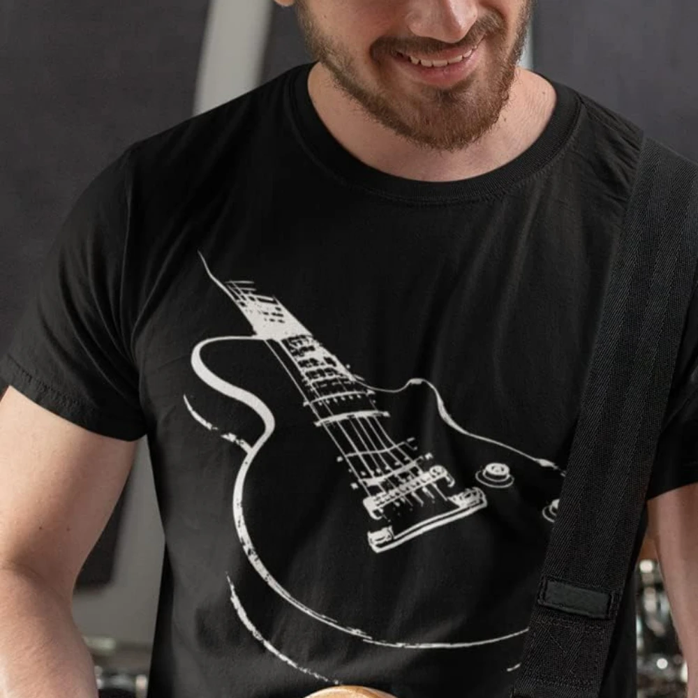 Musician Player Guitarist Printed Mens T-Shirt Guitar Shirt Gifts for Men