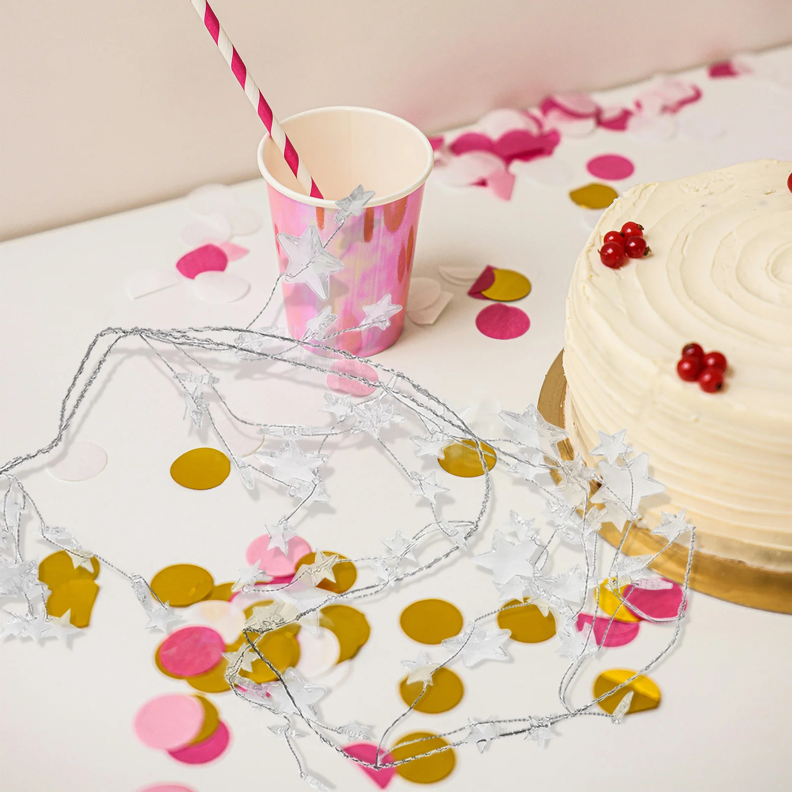 

Transparent Acrylic Five Pointed Star Garland Beaded String Christmas Tree Ornaments Holiday Winter Decorations