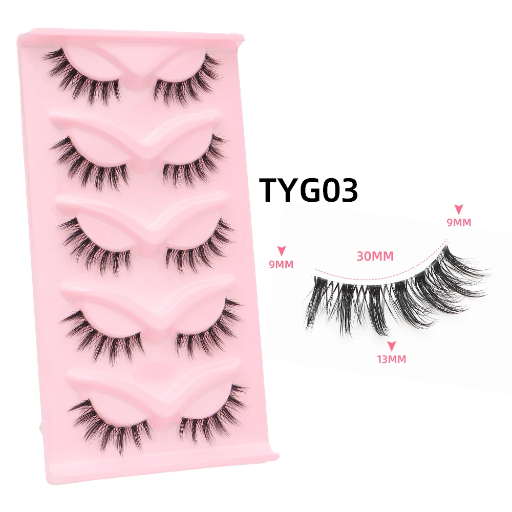 HBZGTLAD-Faux cils en fourrure de vison, 5 paires, bande invisible, 3D, naturels, longs, contaminants, vente en gros
