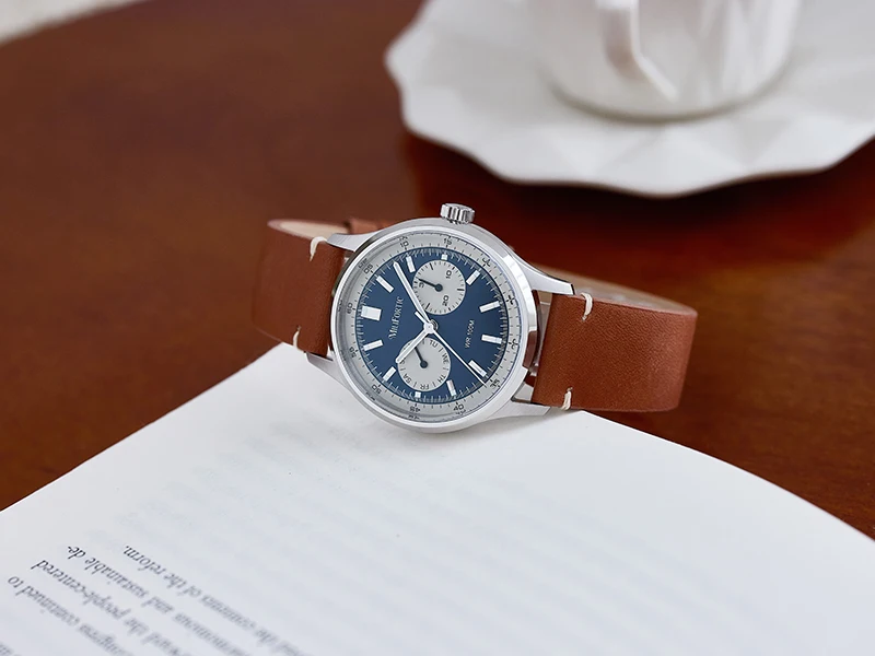 Milifortic R078 Klassische Retro Herrenuhr mit sanftem Quarzwerk, Panda-Multi-Zifferblatt, elegante Armbanduhr für den täglichen Geschäfts- und Anzuggebrauch, cool und stilvoll. – Detail 6