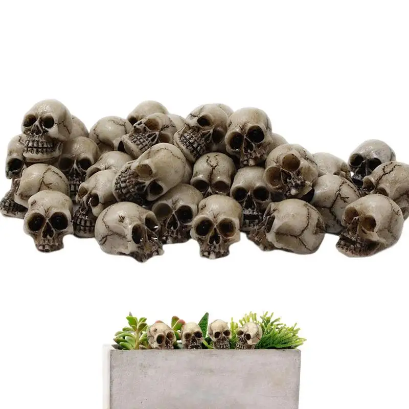 Mini Skulls Decor Skeleton Head 20 Pieces Small Mini Skulls Flowerpot Decoration Realistic Skeleton Skulls Crafts Decoration