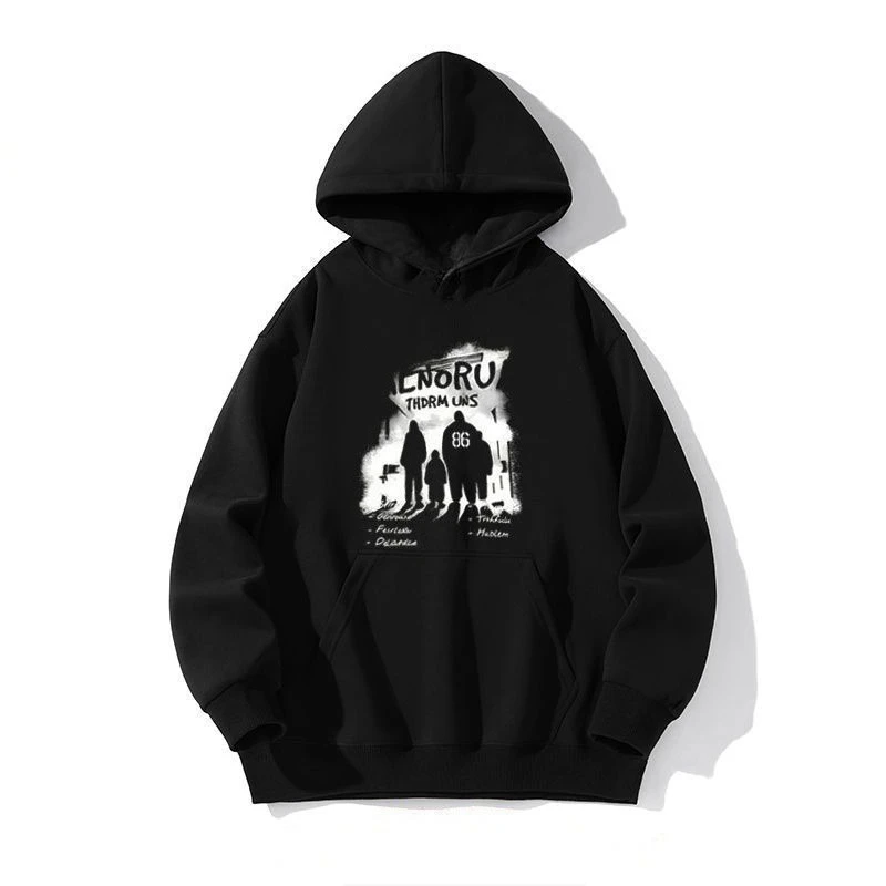 

2025 New Autumn and Winter Loose Men's Beauty Retro Design Printed Hooded Warm Windproof Sweater Comfortable Versatile Jumper