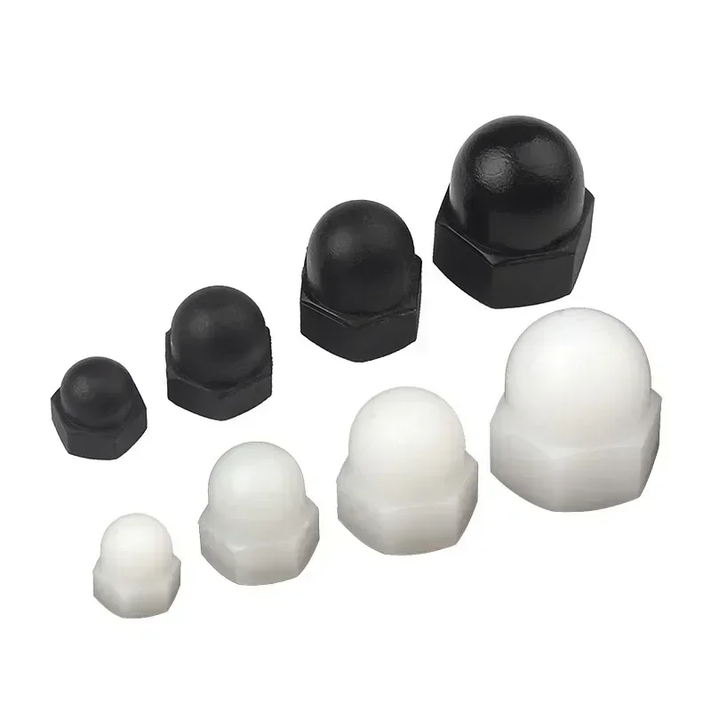yes500/2000pcs Plastic Dome Covers Nut Nylon Acorn Nuts Decorative Nylon Hex Hexagon Caps