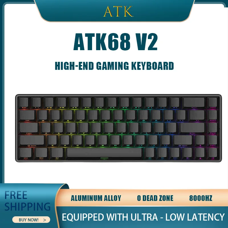 

Atk68 V2 Magnetic Axis E-Sports Mechanical Keyboard Aluminium Alloy Ultra-Low Latency 8khz 0 Dead Zone High-End Gaming Keyboard