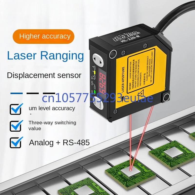 Micron μm high-precision laser ranging displacement sensor switching analog RS-485 communication optional