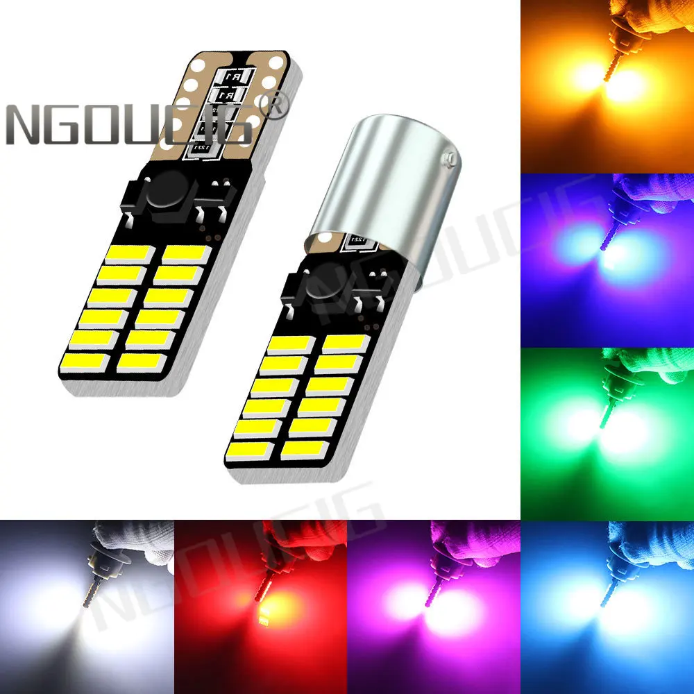 

NGOUCIG 2PCS BAX9S Led T10 BA9S BAY9S H6W WY5W H21W Bulb W5W T4W 194 4014 DRL Indicator Signal Lamp Car Highlight Parking Light