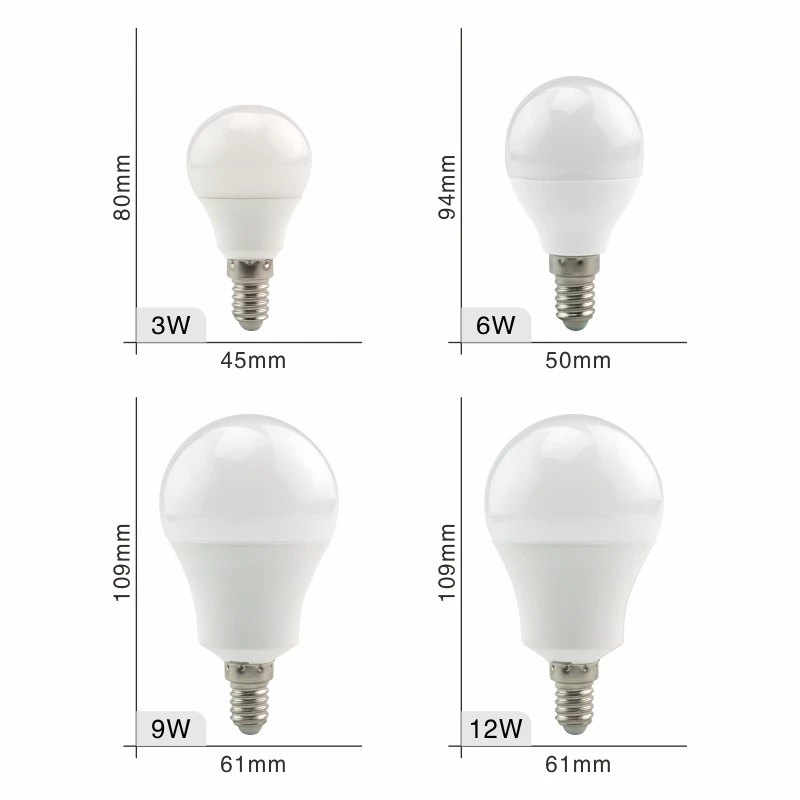 Bombilla LED E27 E14 de 2 piezas, 3W, 6W, 9W, 12W, 15W, 18W, 20W, CA 220V-240V, foco para lámpara