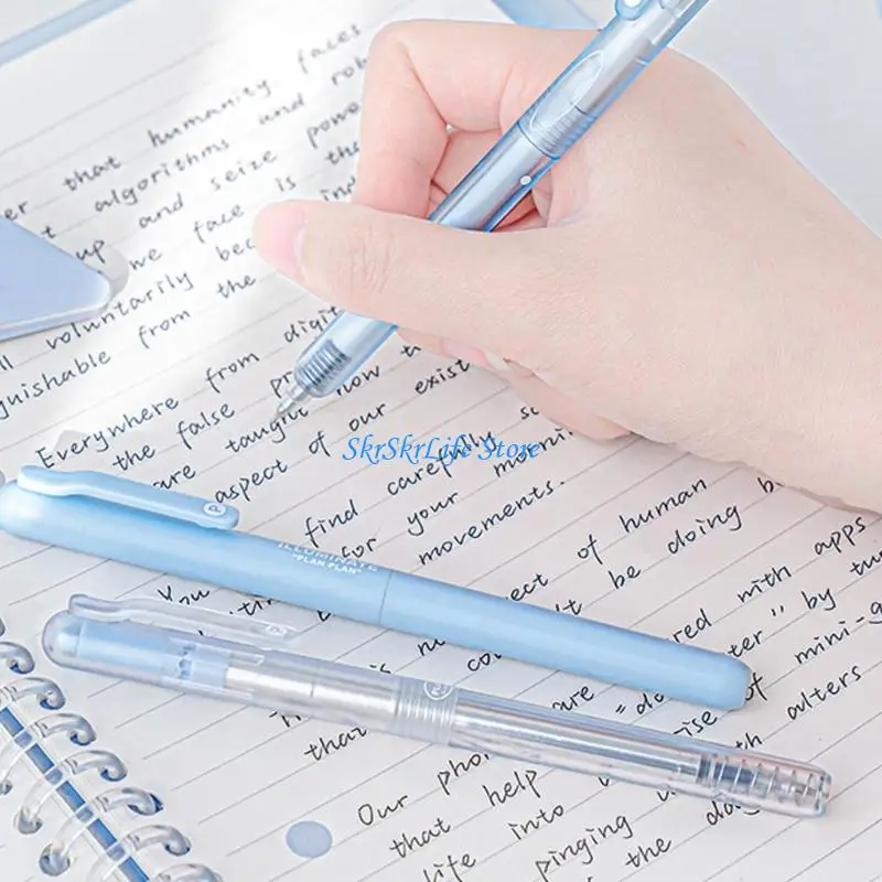 

E65E 4 шт. пластиковая выдвижная гелевая ручка 0,5 мм тонкая гелевая ручка черные чернила быстросохнущие